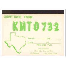 kmt-0732 dick parker lake jackson texas 1960s cb qsl vintage postcard