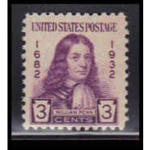 724 3c William Penn Just Clears MNH O3532