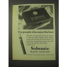 1958 Sobranie Black Russian Cigarettes Ad - Enjoy