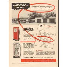 BOWSER INC 1955 H C Charless San Angelo TX gasoline station vintage ad