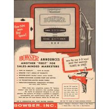 BOWSER INC 1955 more dial space gasoline dispenser pumps vintage ad