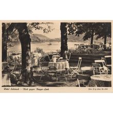 Hotel Schoneck Bingen AM Rhein Boat German Restaurant Old Postcard