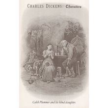 Caleb Plummer & His Blind Daughter Charles Dickens Book Postcard