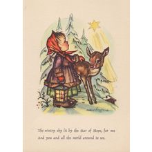 German Child Star Of Hope Sky Deer Germany Postcard
