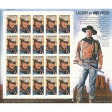 John Wayne Legends of Hollywood Sheet of Twenty 34 Cent Stamps Scott 3876