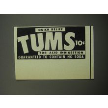 1957 Tums Medicine Advertisement - Quick relief