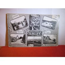 multiview, ILKLEY, YORKSHIRE unused antique postcard Photochrom =