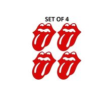 4 x Rolling Stones Lips Camper, Car, Motorhome, Bumper Vinyl Decal Sticker 9x8cm