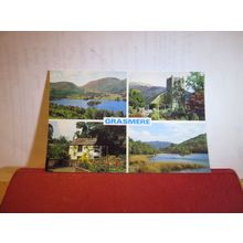 multiview, GRASMERE, Lake District, Cumbria used postcard by Gomis 1980 pm =