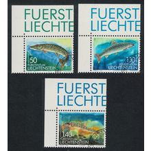 Liechtenstein Fish 2nd series 3v Top Corners 1989 CTO SG#959-961