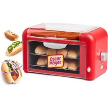 Nostalgia Oscar Mayer Extra Large 8 Hot Dog Roller & Bun Toaster Oven, Stainless