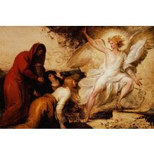 The Angel at the Tomb of Christ, Benjamin West Poster Canvas Movie Film Print A0