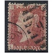 1858 SG43 1d Red Plate 162 Good+ Used "LI".