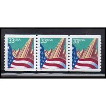 3280 33c U.S. Flag Over City Very Fine MNH PNC 1111/3 PA4042