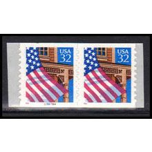 2915A 32c U.S. Flag Over Porch Fine MNH CNP Left 55555A P/UL PA1800