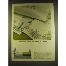 1966 Cannon Majestic Rose Sheet Ad - Come close. Touch the luxury of Cannon
