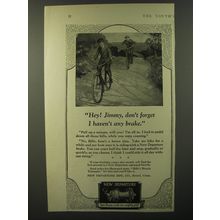 1925 New Departure Bicycle Brakes Ad - Hey! Jimmy, don't forget I haven't any