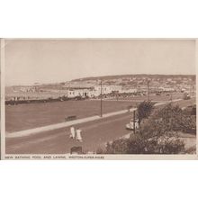 New Bathing Pool Swimming Just Modernized Weston Super Mare Old WW2 Postcard