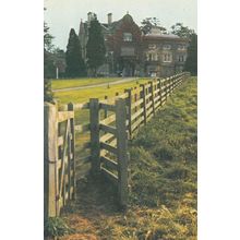 Knuston Hall Unusual Fencing View 1970s Postcard