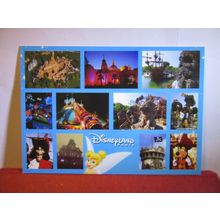 blue, multiview, DISNEYLAND, PARIS, FRANCE unused postcard #