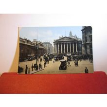 BANK & ROYAL EXCHANGE, LONDON unused antique postcard. =