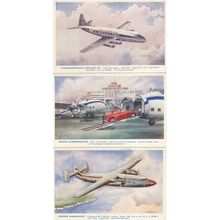 Bristol Superfreighter Airspeed Ambassador Vickers 3x Old Postcard s