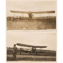 Antique Original Circa WW1 Aircraft Soldier 2x Old Photo s