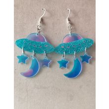 Spaceship/UFO Earrings Fun/Playful Novelty/Funny/Quirky Silver Plated Hooks