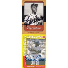 HANK AARON & ERNIE BANKS AUTO 2001/90 BRAVES & CUBS ALL OF FAME WORLD CHAMPIONS