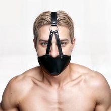 Strict Mouth Harness with Ball Gag Mask Bondage Vegan Leather S&M BDSM S&M Slave