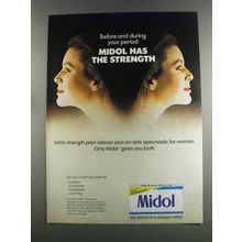 1982 Midol Medicine Ad - Before and During Your Period