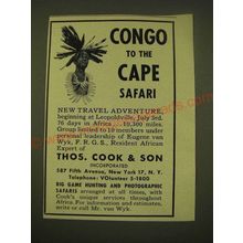 1949 Thos. Cook & Son Ad - Congo to the Cape Safari