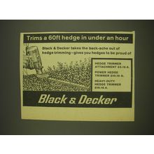 1963 Black & Decker Hedge Trimmer Ad - Trims a 60ft hedge in under an hour