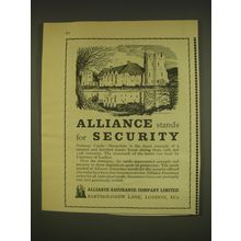 1963 Alliance Assurance Ad - Stokesay Castle - Alliance stands for Security