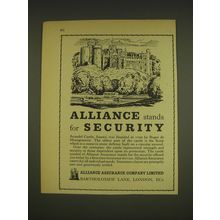 1963 Alliance Assurance Ad - Arundel Castle - Alliance stands for Security
