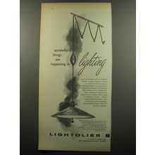 1953 Lightolier Traveller Lighting Fixture Ad - Wonderful things are happening