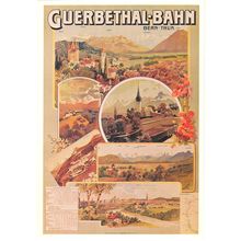 Guerbethal Bahn Switzerland Thun 1905 Poster Postcard