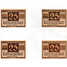 1921 Germany Suhl Notgeld Set of 4 Notes (1493)