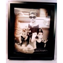Elegant Audrey Hepburn 3D Portrait, Hand-Signed Hollywood Art, Chic and Glamorou