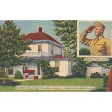 General Dwight Army Soldier Military Eisenhower Residence 1950s Postcard Mint