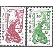 Saint-Pierre & Miquelon 1988 Michel 562 - 563 Neuf ** Cote (2007) 2.20 € Pêche