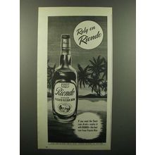 1945 Riondo Puerto Rican Rum Ad - Rely on Riondo