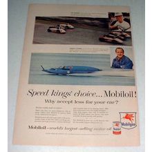 1956 Mobil Oil Ad w/ Pat Flaherty, Donald Campbell