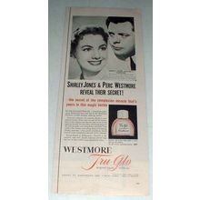 1956 Westmore Tru-glo Makeup Ad w/ Shirley Jones