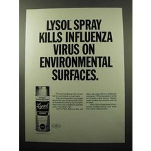 1969 Lysol Disinfectant Ad - Kills Influenza Virus
