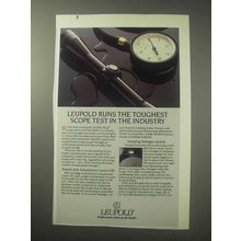 1985 Leupold Scopes Ad - Toughest Test in Industry