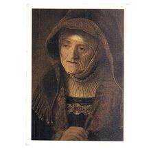 THE ARTIST'S MOTHER by REMBRANDT unused vintage postcard =