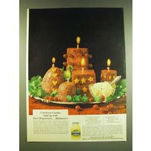 1966 Hellmann's Mayonnaise Ad - recipe for Cranberry Candle Salads