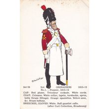 1810 Grenadier Pioneer 3rd Army Soldier Uniform Napoleonic War PB Postcard