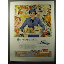 1953 TWA Airlines Ad - Best bill of fare in the air